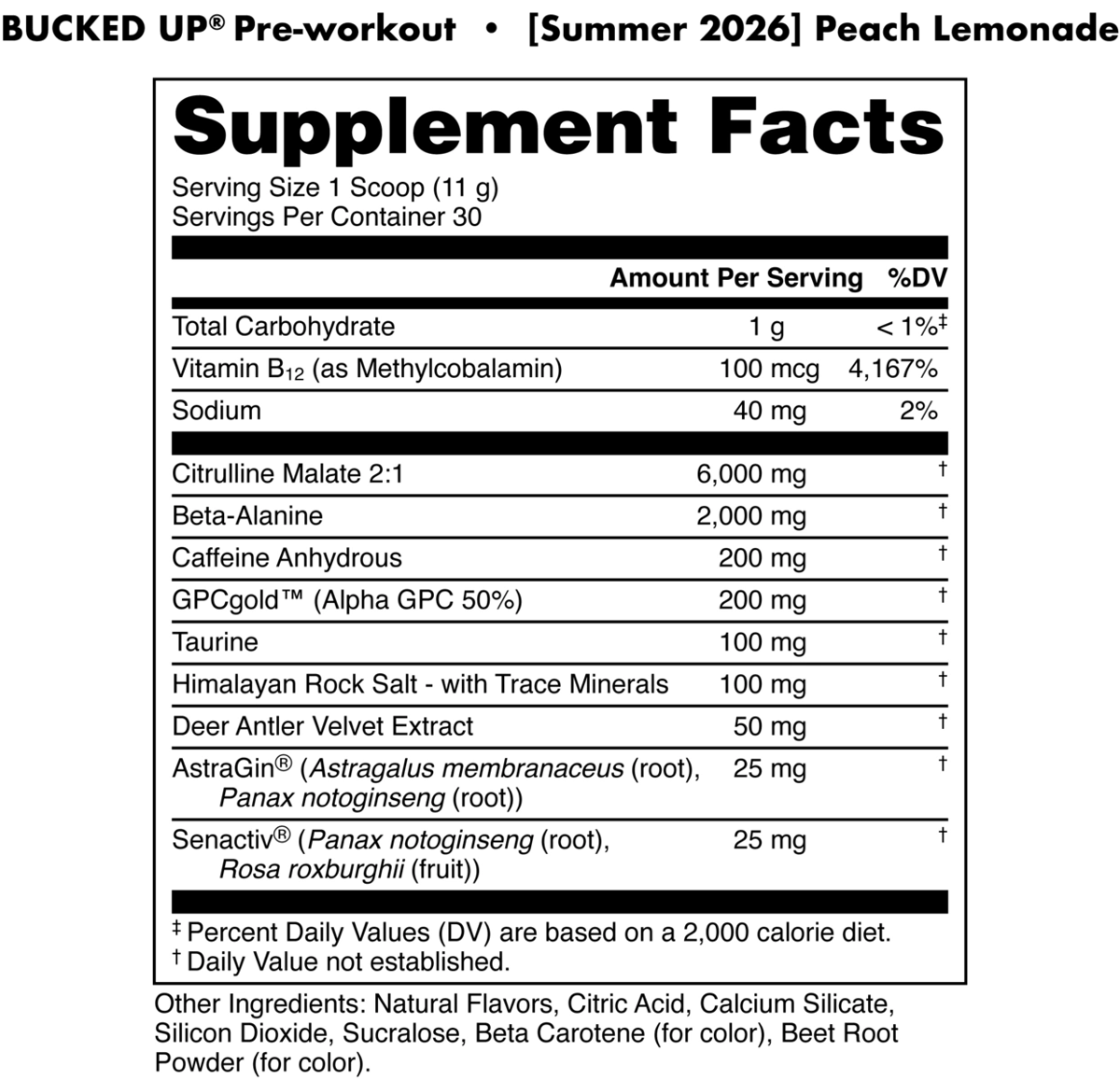Image of Bucked Up Pre-Workout Limited-Time Flavors - Flavor - Peach Lemonade