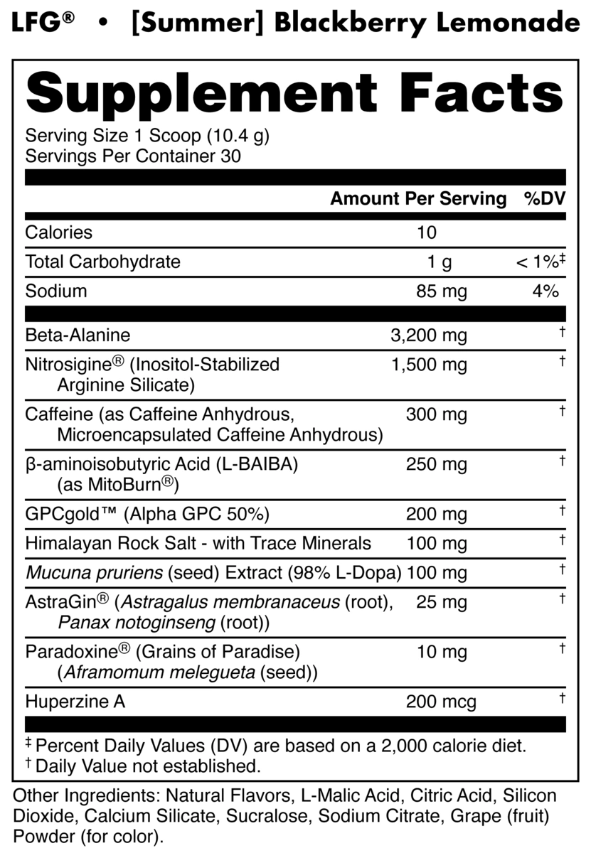 Image of LFG Burn Thermogenic Pre-Workout Limited-Time Flavors - Flavor - Blackberry Lemonade
