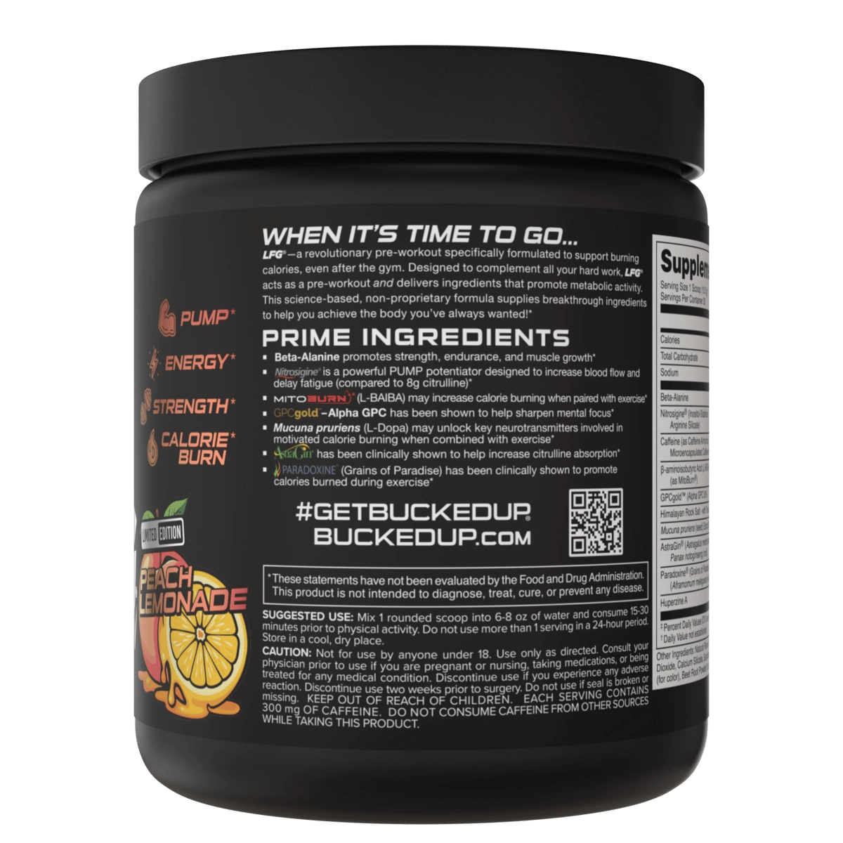 Image of LFG Burn Thermogenic Pre-Workout Limited-Time Flavors - Flavor - Peach Lemonade