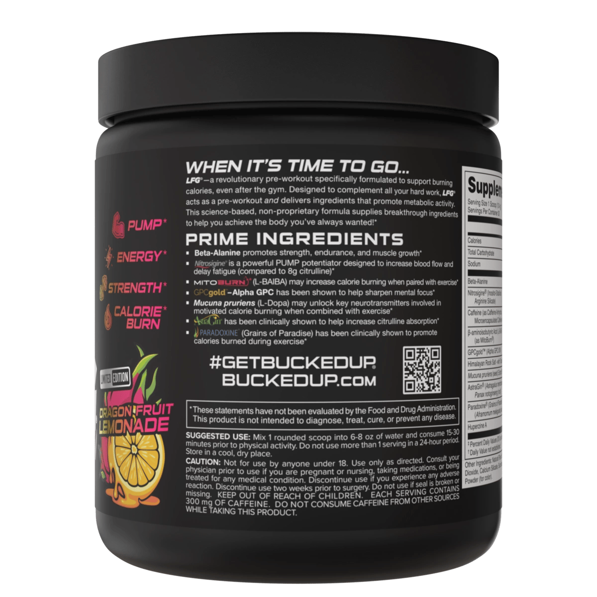Image of LFG Burn Thermogenic Pre-Workout Limited-Time Flavors - Flavor - Dragon Fruit Lemonade