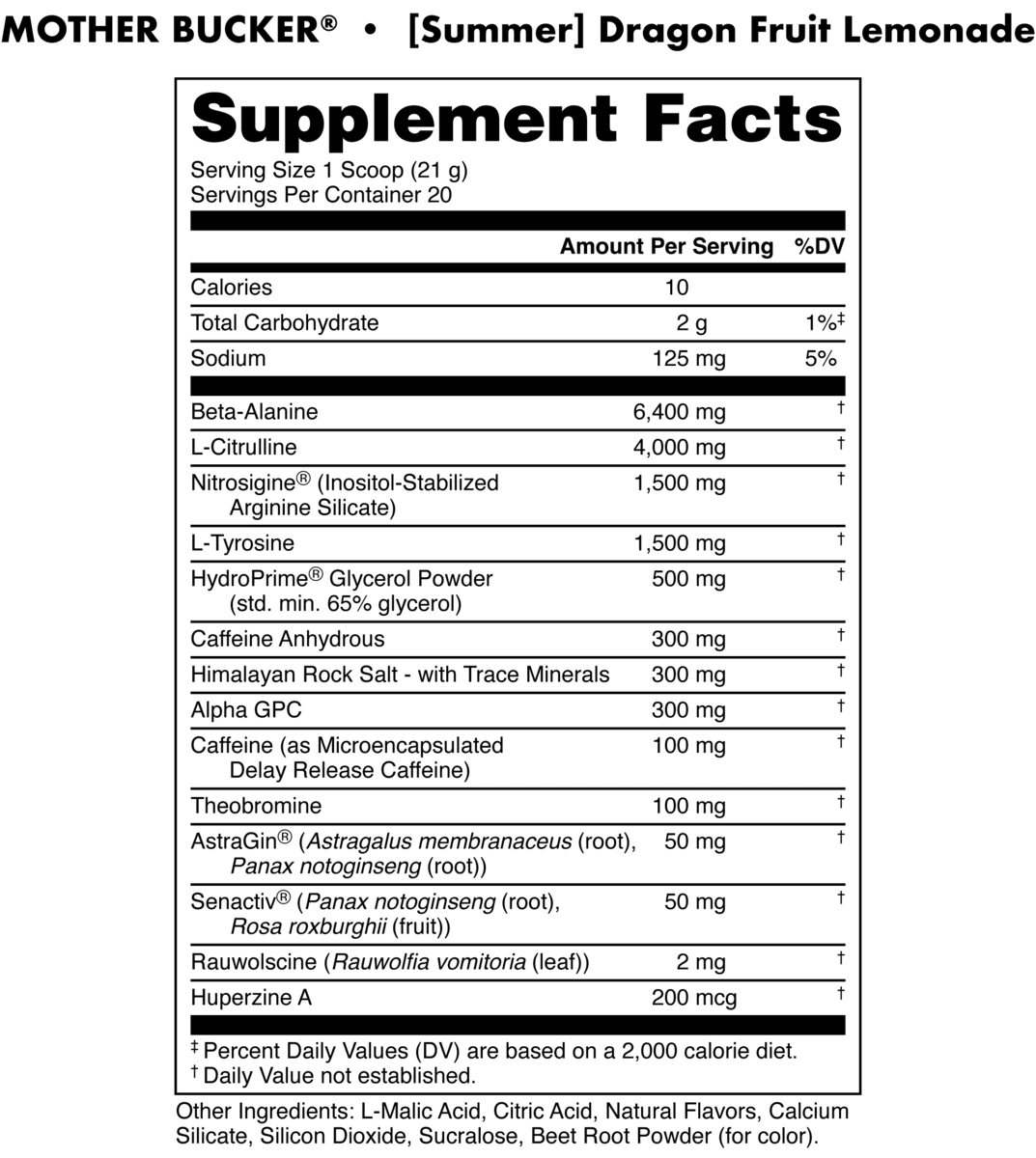 Image of Mother Bucker Pre-Workout Limited-Time Flavors - Flavor - Dragon Fruit Lemonade