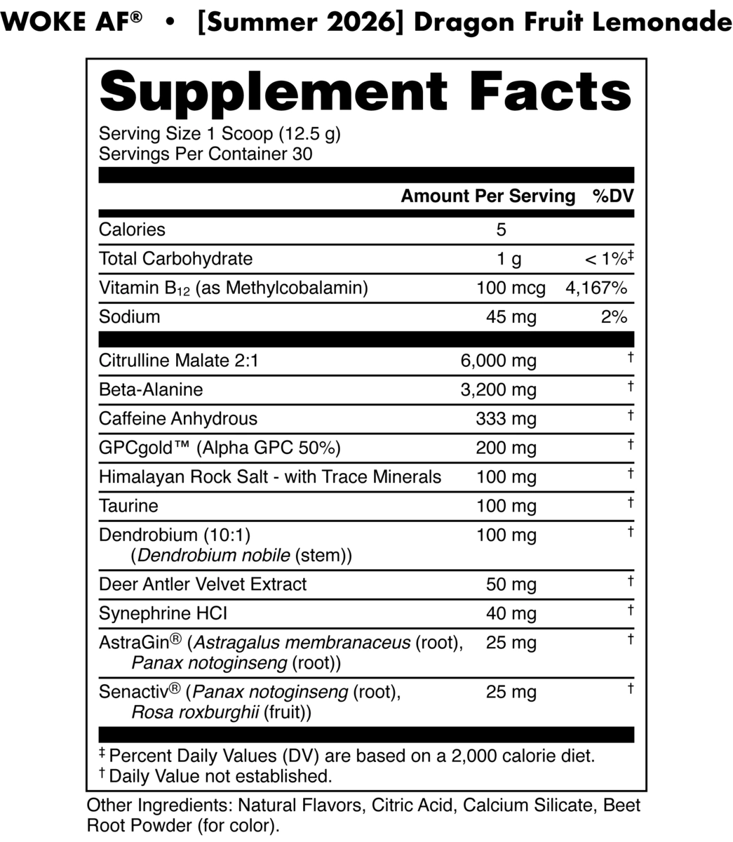 Image of Woke AF Pre-Workout Limited-Time Flavors - Flavor - Dragon Fruit Lemonade
