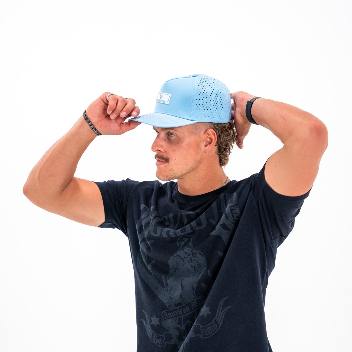 Image of Premium Series Hat - GBU Logo - Color - Blue - White/Blue Logo