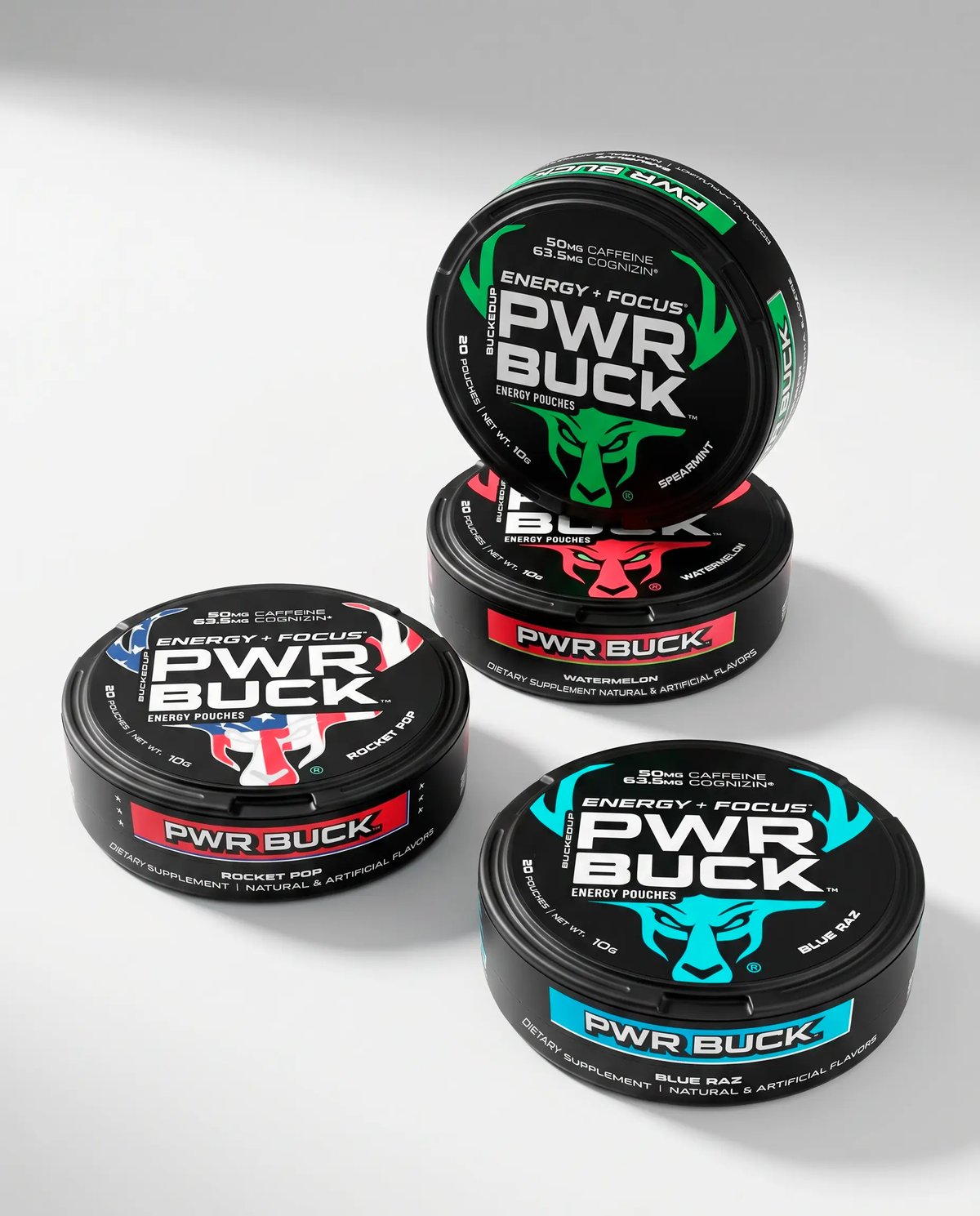 Image of PWR Buck Energy Pouches - Flavor - Blue Raz