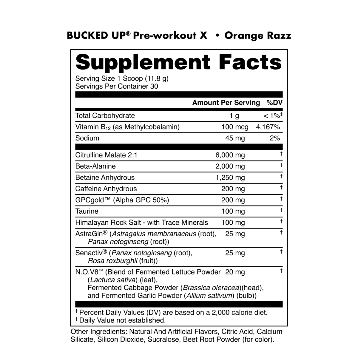 Image of Anniversary X Pre-Workout - Type/Flavor - Bucked Up Pre X - Orange Razz