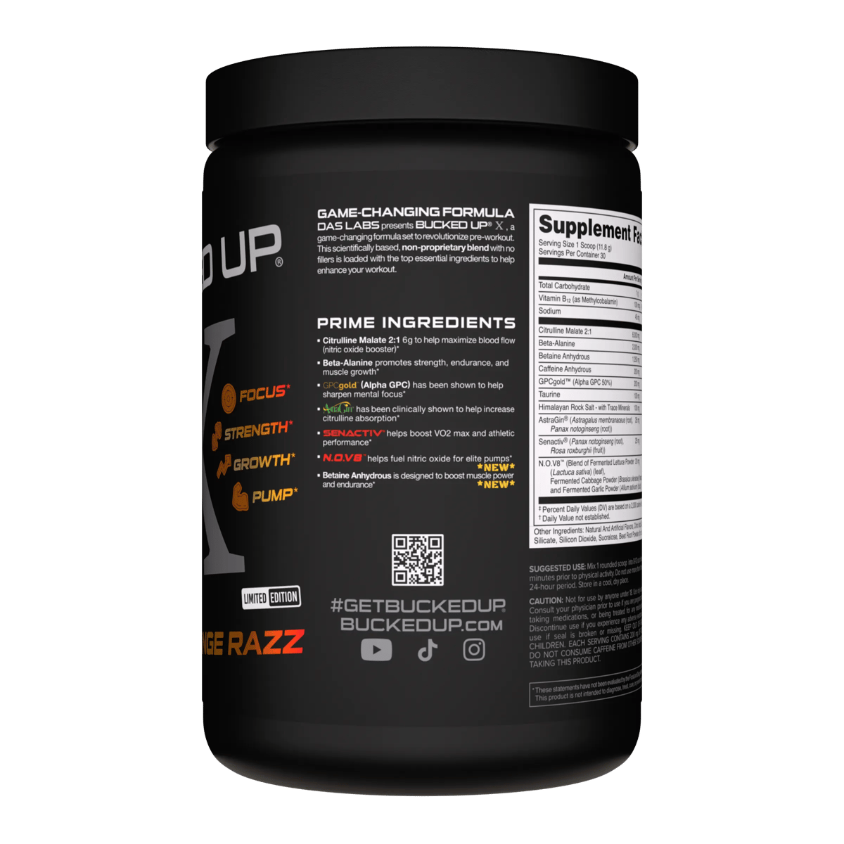 Image of Anniversary X Pre-Workout - Type/Flavor - Bucked Up Pre X - Orange Razz