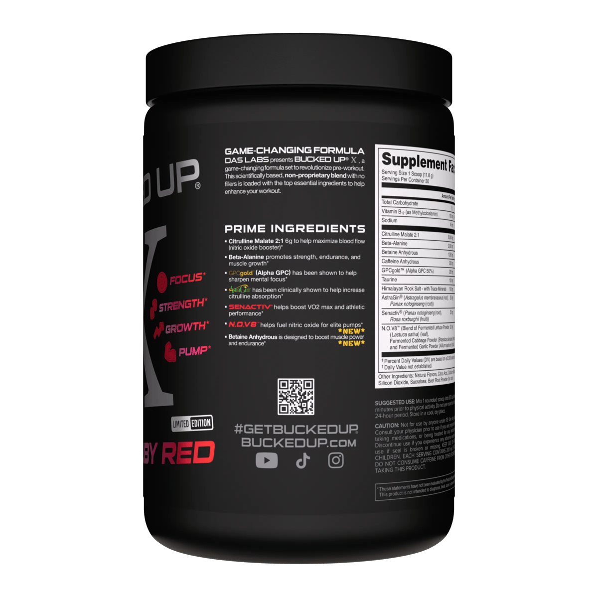Image of Anniversary X Pre-Workout - Type/Flavor - Bucked Up Pre X - Ruby Red