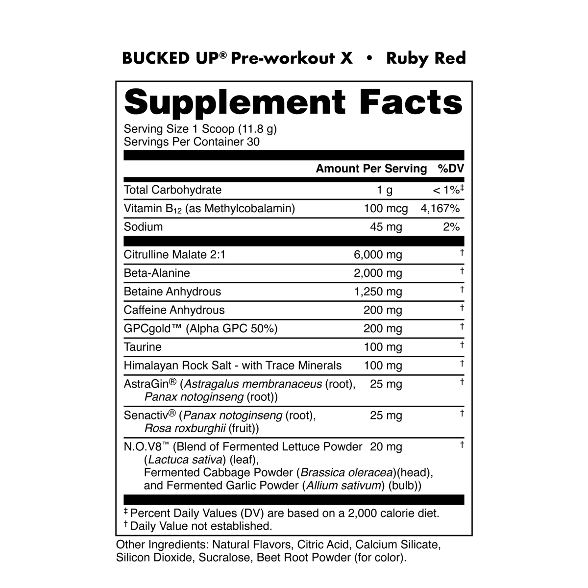 Image of Anniversary X Pre-Workout - Type/Flavor - Bucked Up Pre X - Ruby Red