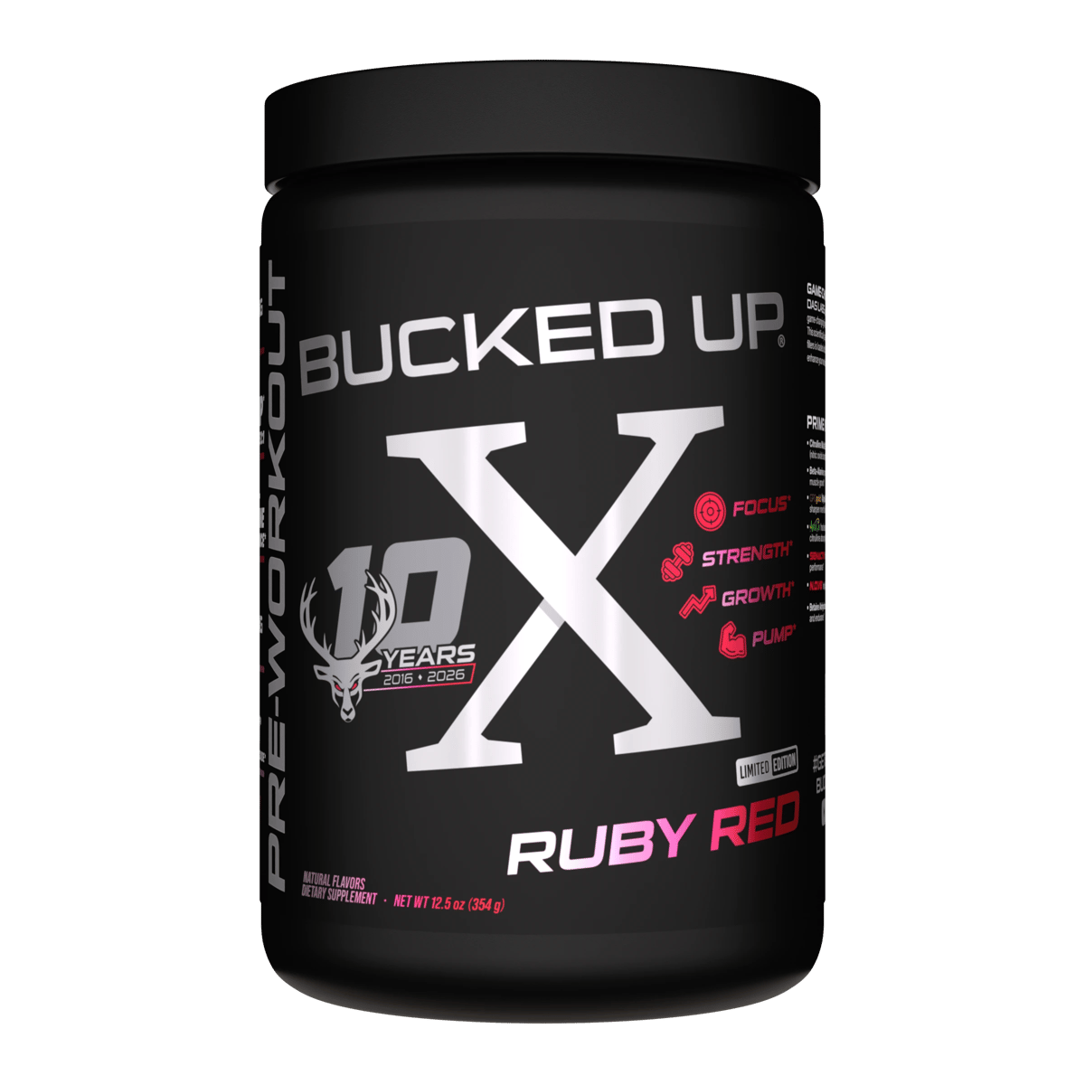Image of Anniversary X Pre-Workout - Type/Flavor - Bucked Up Pre X - Ruby Red