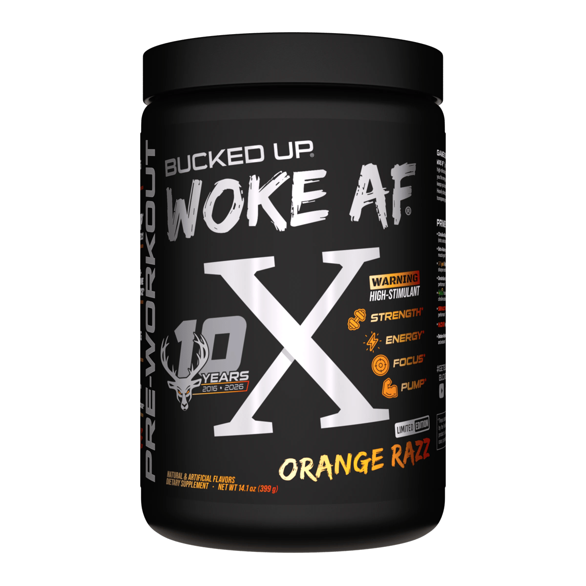 Image of Anniversary X Pre-Workout - Type/Flavor - Woke AF X - Orange Razz