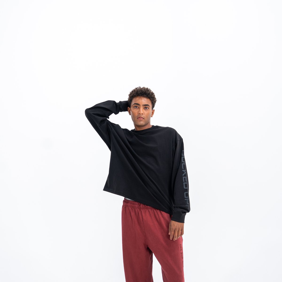 Image of Vintage Street Long Sleeve T-Shirt - Color - Black - Gray Logo - 3 / 3