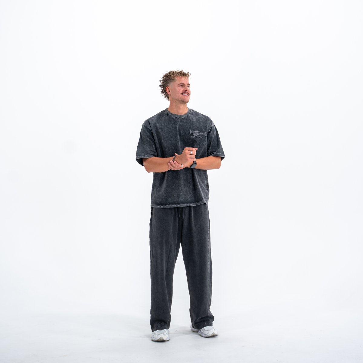 Image of Vintage Street Sweatpants - Color - Gray - Gray Logo - 4 / 4