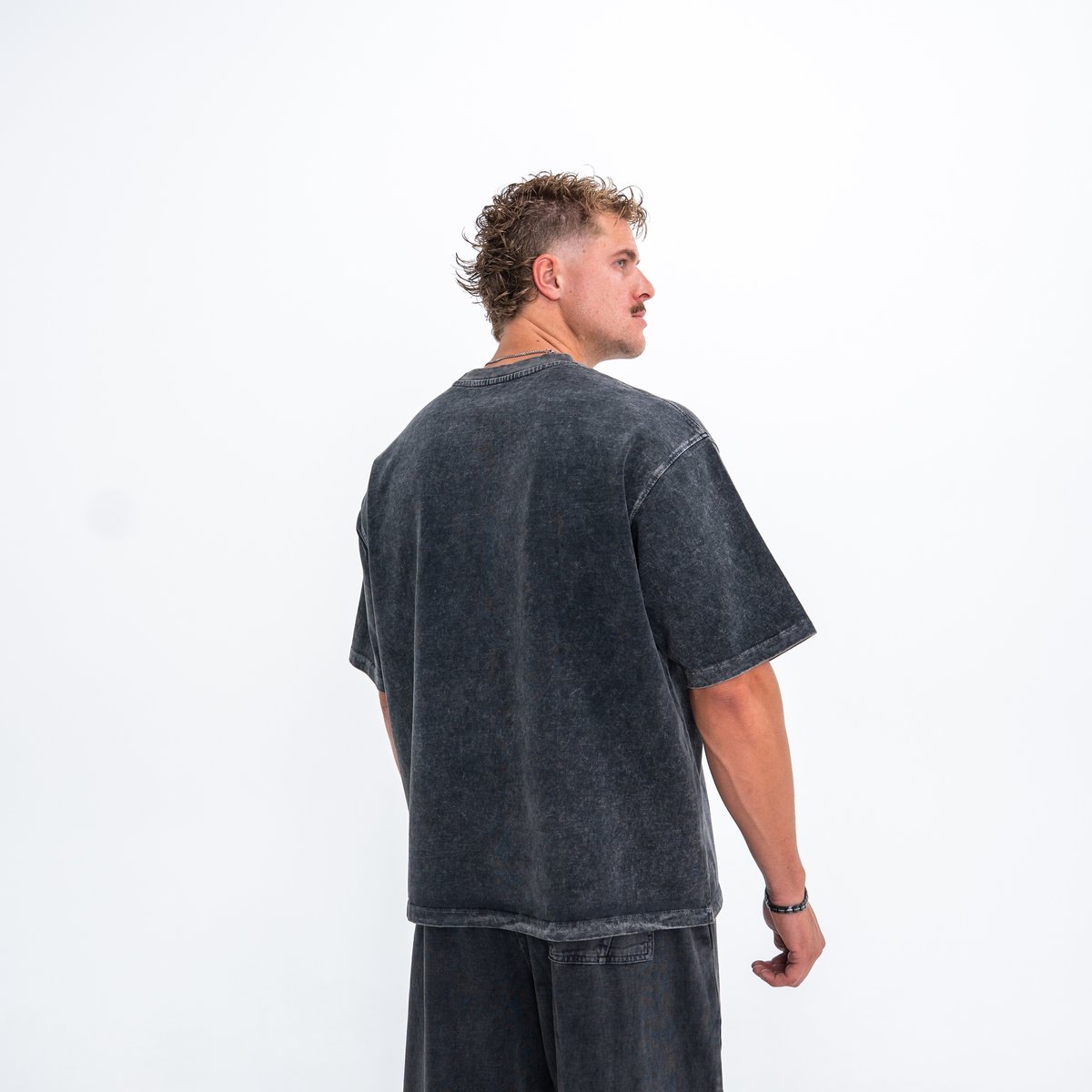 Image of Vintage Street T-shirt - Color - Gray - Gray Logo - 3 / 4