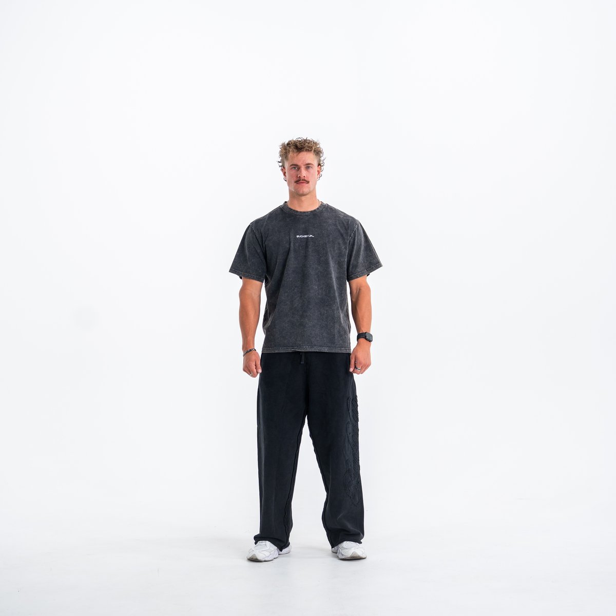 Image of Oversized Fade T-Shirt - Color - Gray - Black Logo - 2 / 4