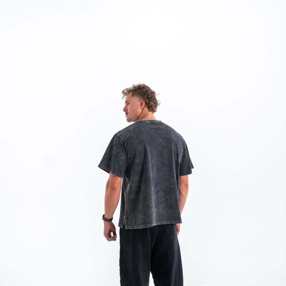 Image of Oversized Fade T-Shirt - Color - Gray - Black Logo - 4 / 4
