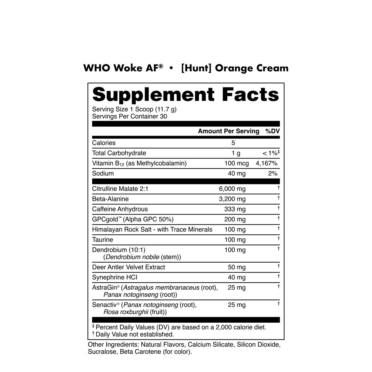 Image of Woke AF - High Stimulant Pre-Workout - Flavor - Hunt - Orange Cream - 5 / 5