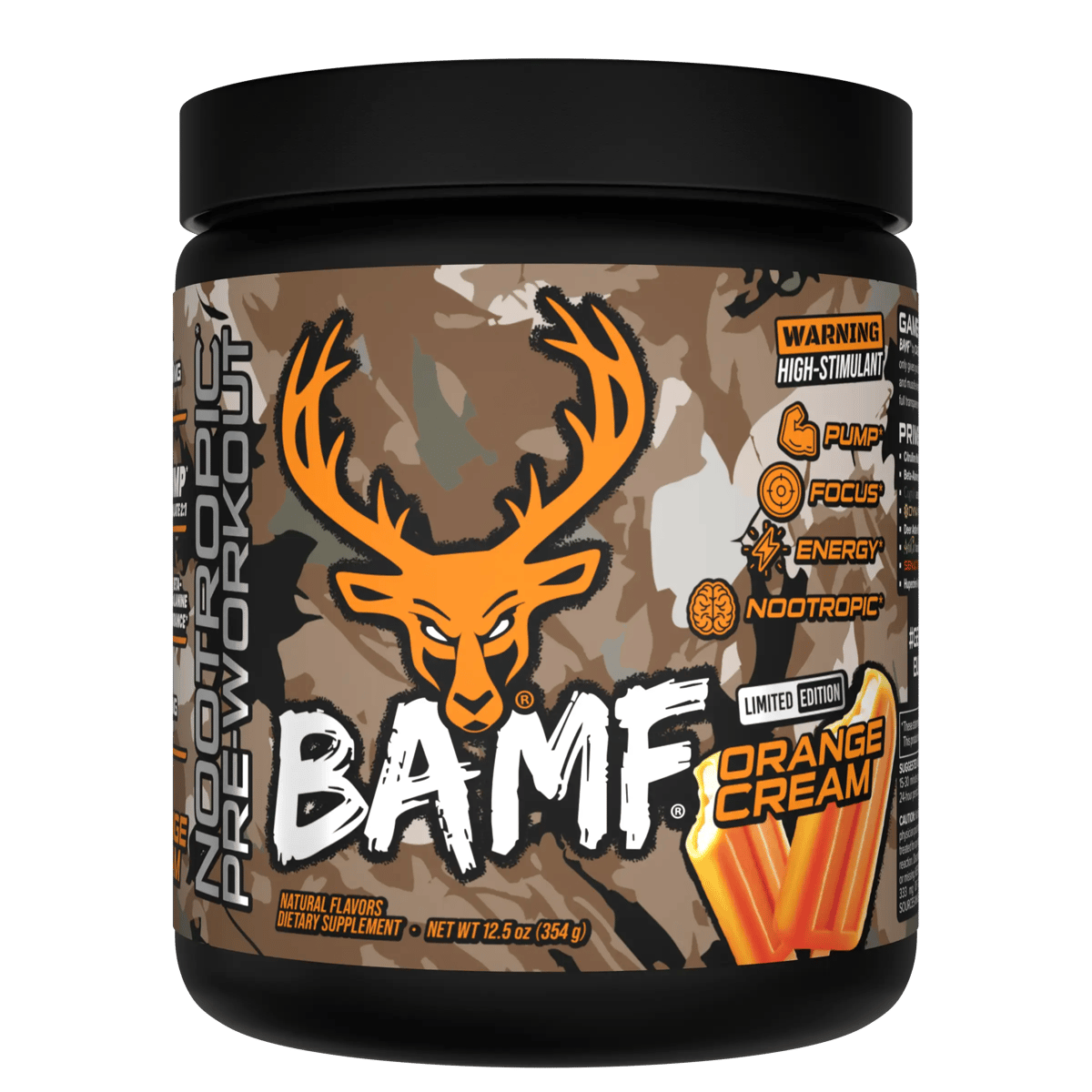 BAMF - High Stimulant Nootropic Pre-Workout - Flavor - Hunt - Orange Cream