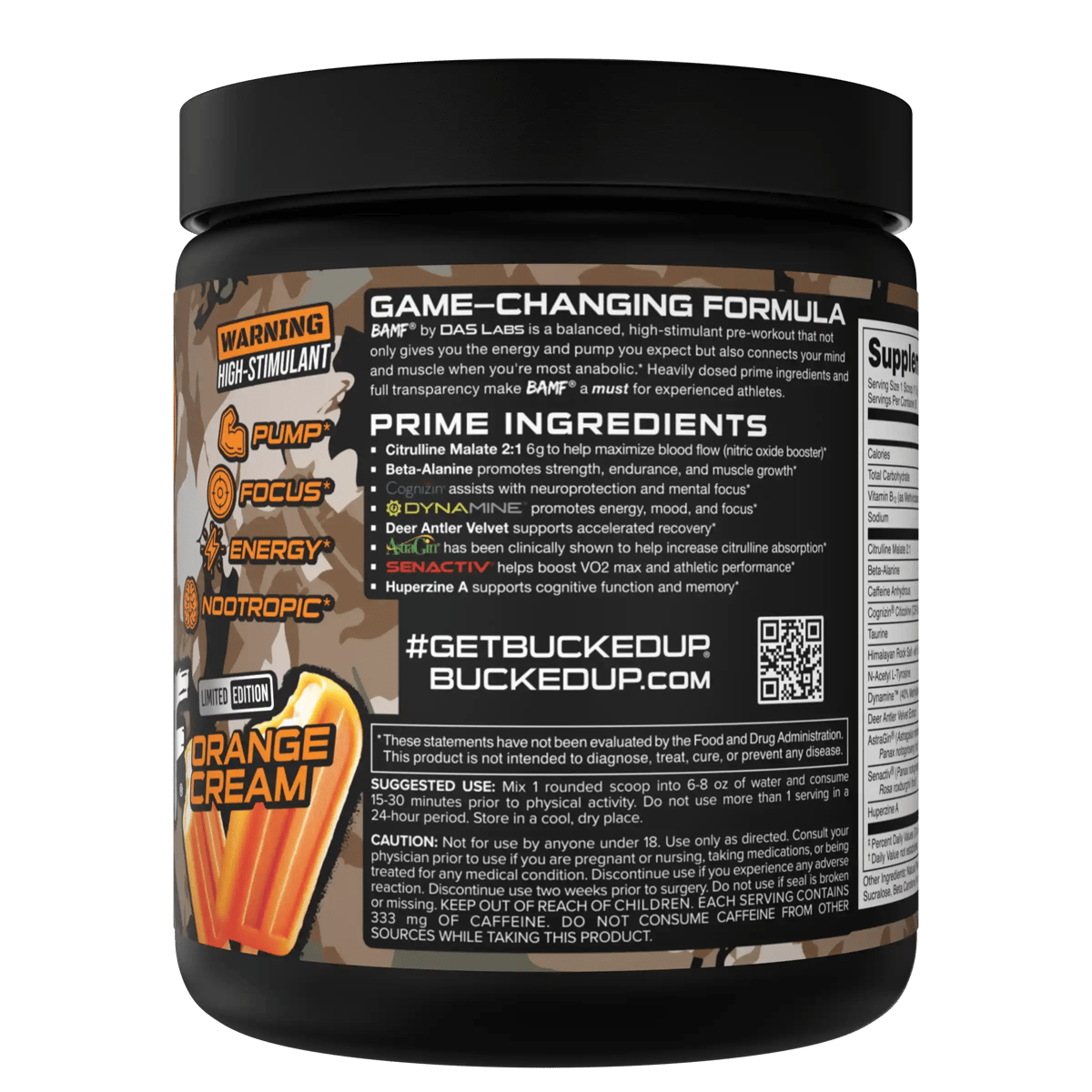 Image of BAMF - High Stimulant Nootropic Pre-Workout - Flavor - Hunt - Orange Cream - 2 / 5