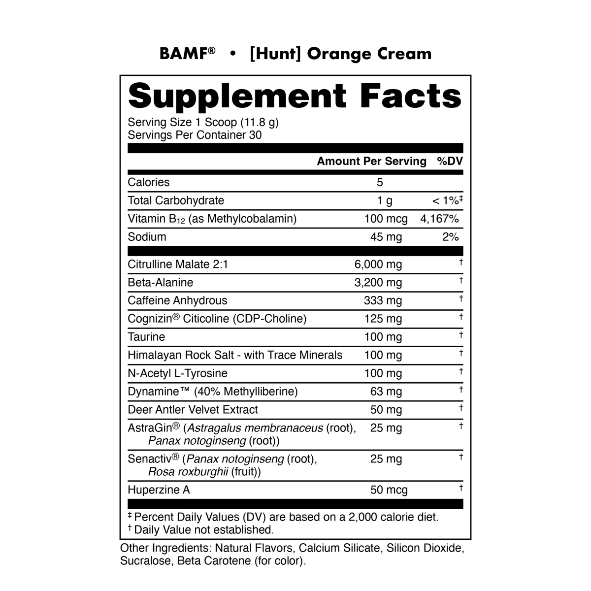 Image of BAMF - High Stimulant Nootropic Pre-Workout - Flavor - Hunt - Orange Cream - 5 / 5