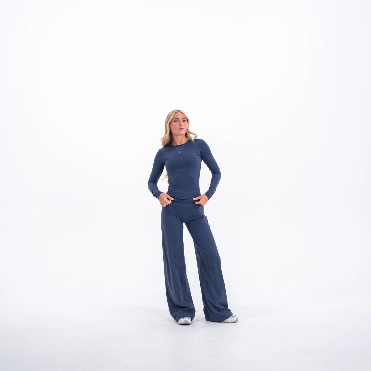 Image of Base Straight Leg Leggings - Color - Space - Silver Logo - 2 / 6