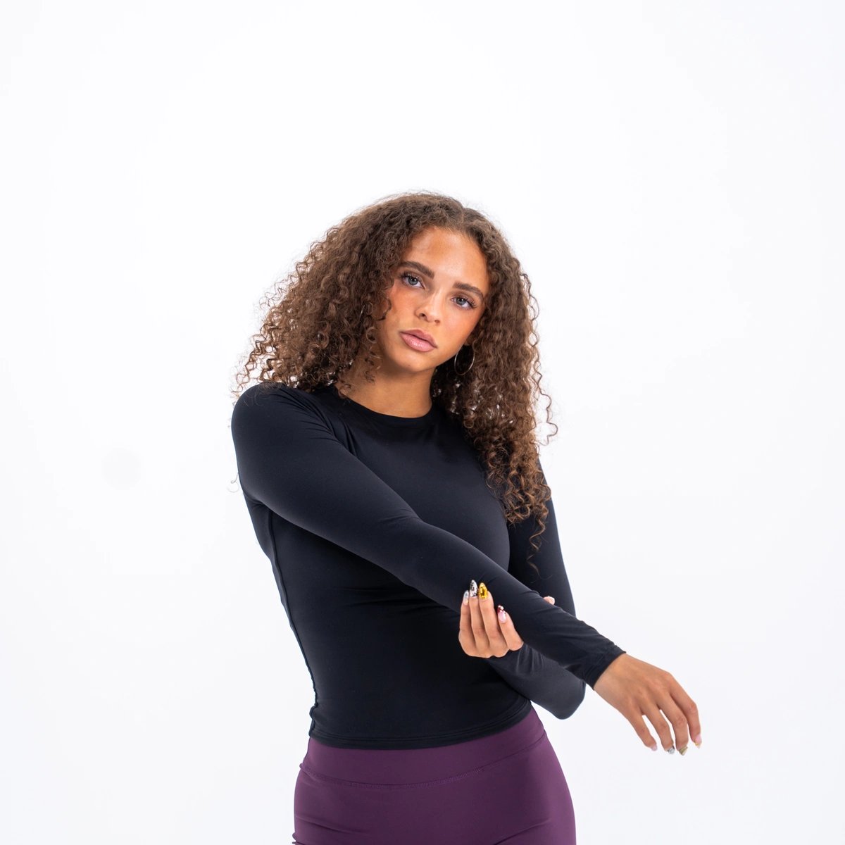 Image of Soft Long Sleeve T-Shirt - Color - Black - Silver Logo - 3 / 3