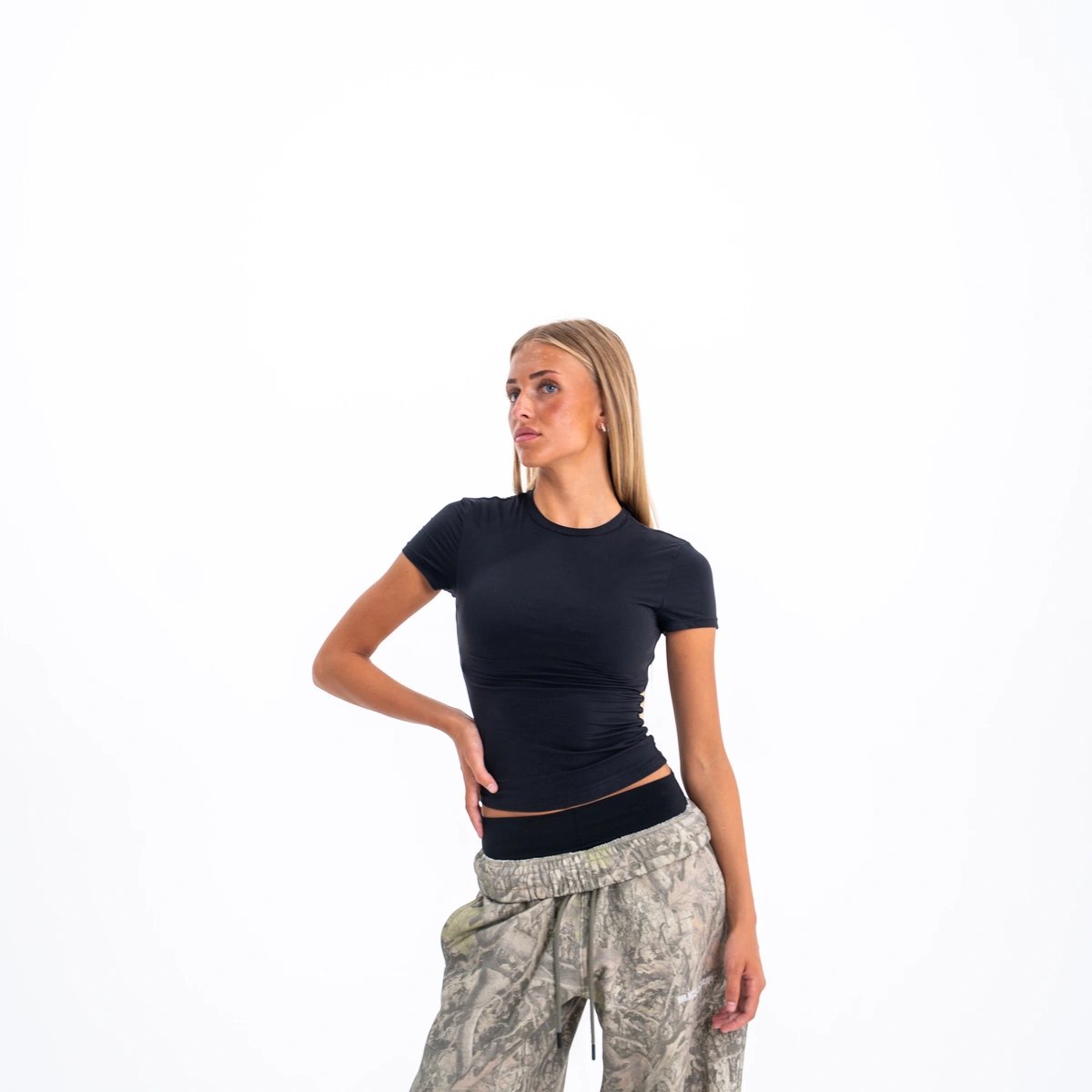 Image of Soft Short Sleeve T-Shirt - Color - Black - Silver Logo - 2 / 4