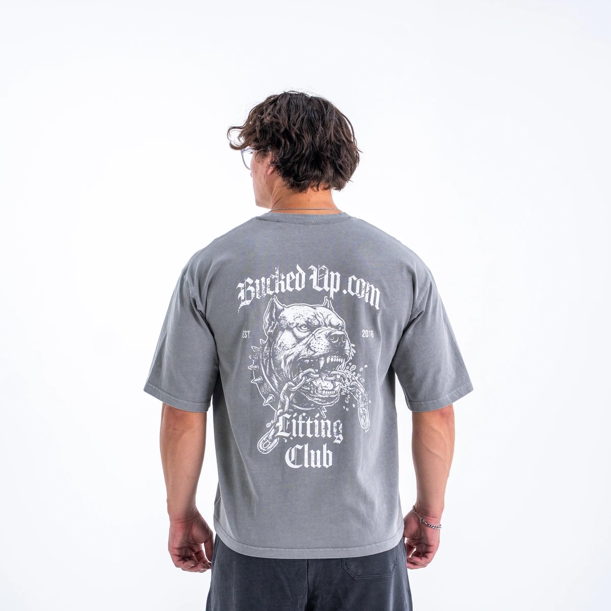 Image of Lifting Club Graphic T-Shirt - Color - Mid Grey - White Logo - 2 / 3