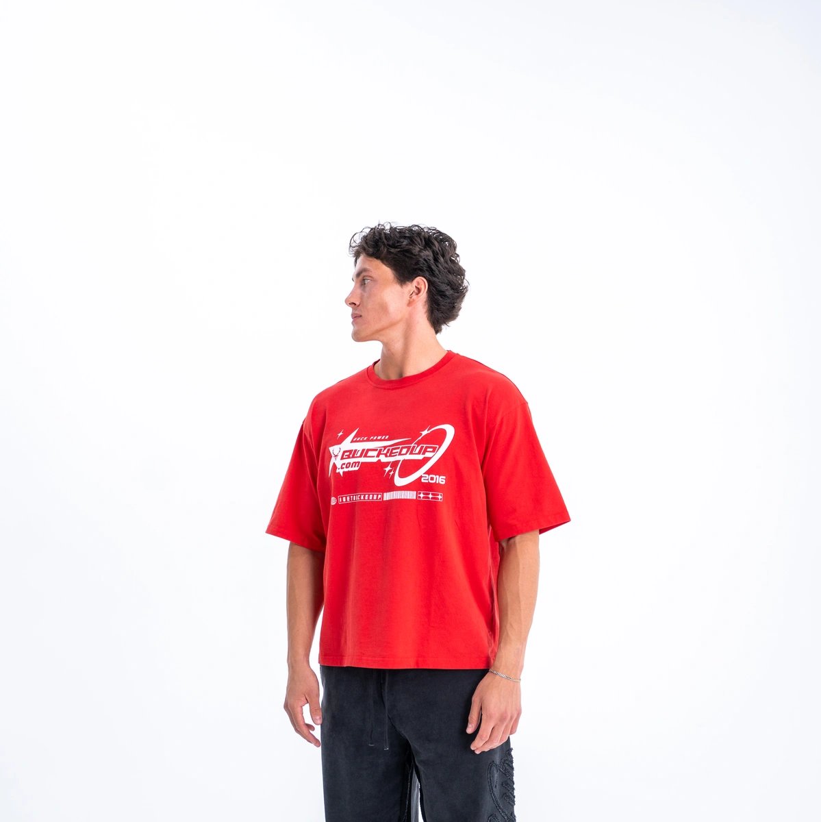 Image of Star Graphic T-Shirt - Color - Racing Red - White Logo - 2 / 4