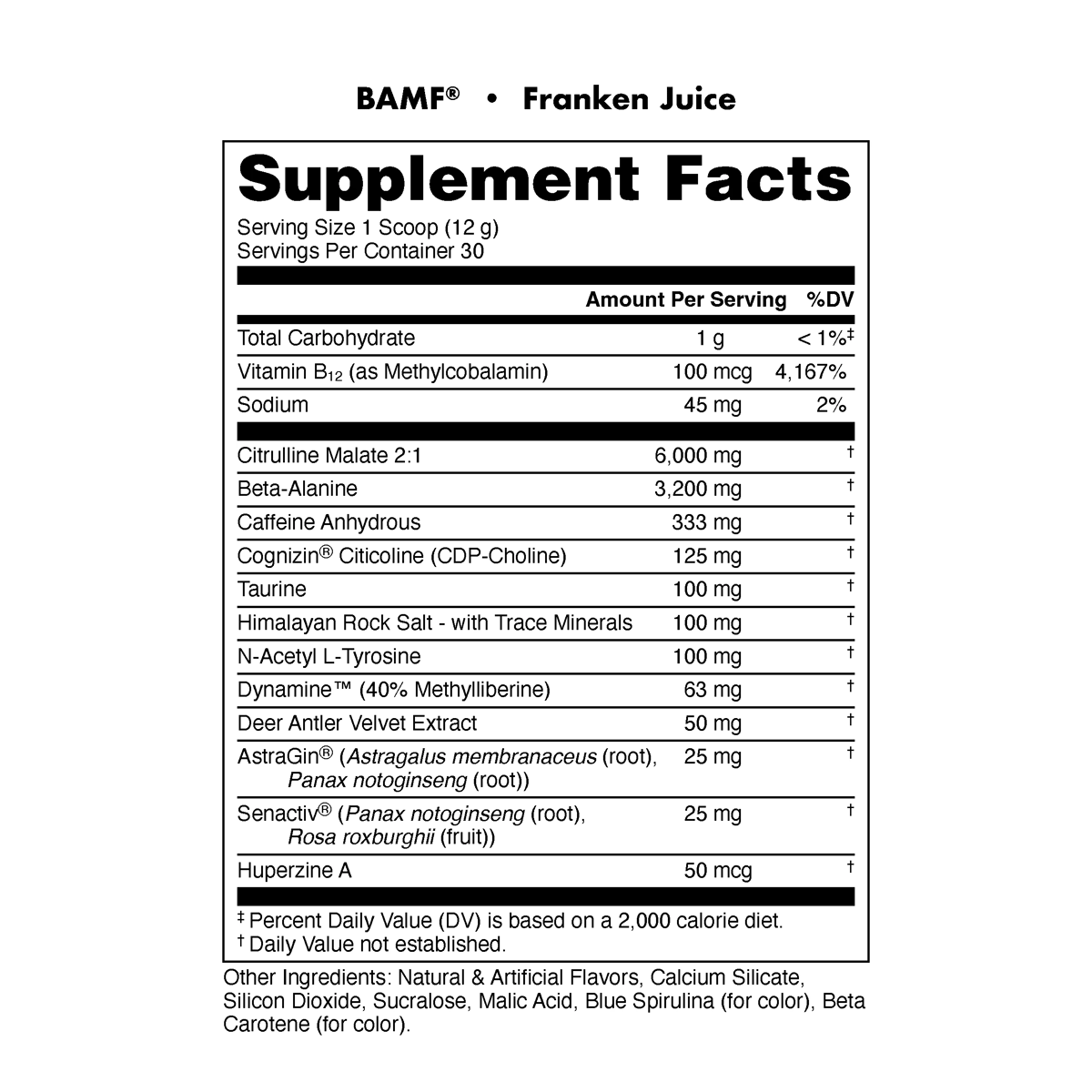 Image of BAMF - High Stimulant Nootropic Pre-Workout - Flavor - Franken Juice - 5 / 5