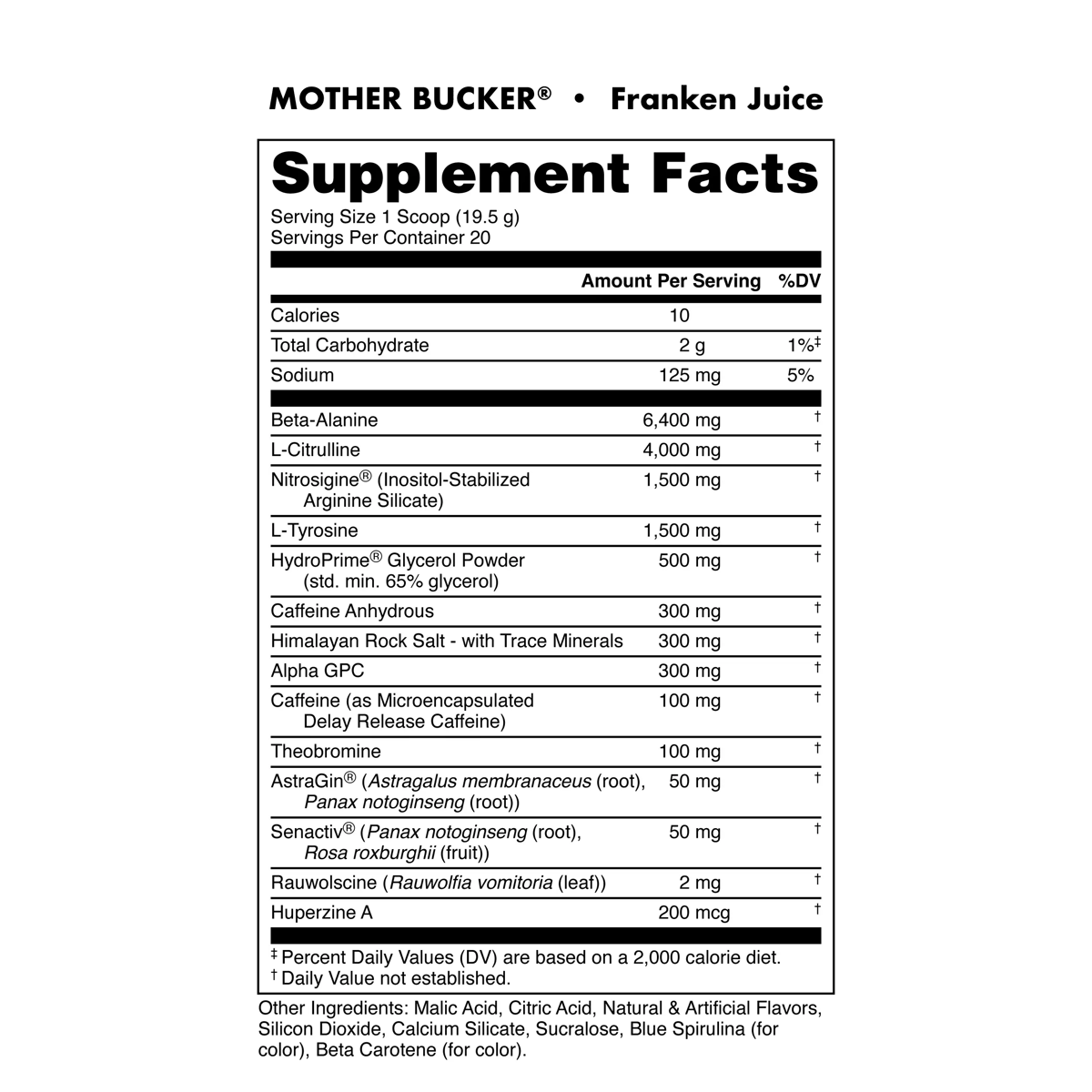 Image of Mother Bucker Pre-Workout - Flavor - Franken Juice - 5 / 5