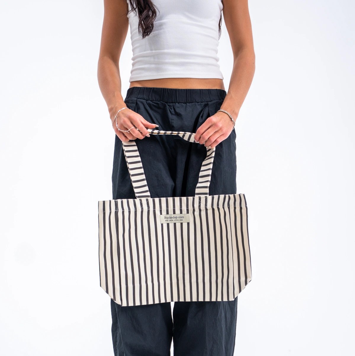 Image of Small Tote - Option - Striped Tote - 3 / 3