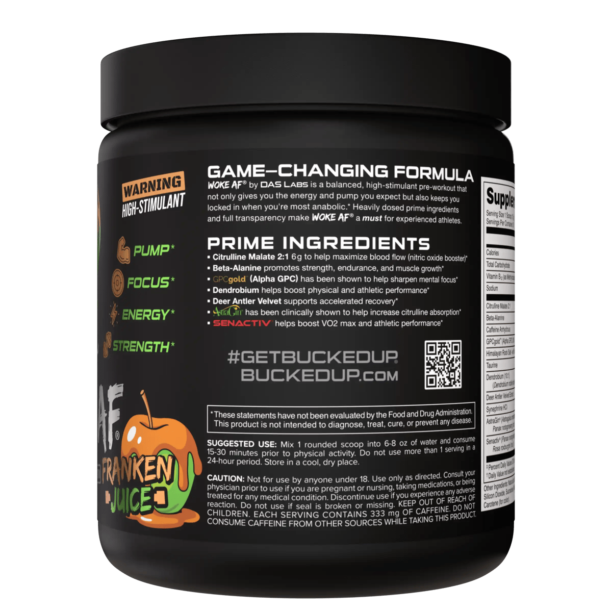 Image of Woke AF - High Stimulant Pre-Workout - Flavor - Franken Juice - 2 / 5