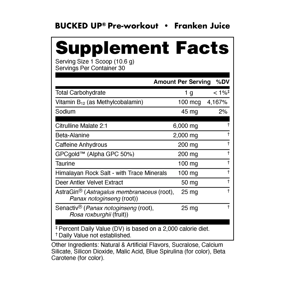 Image of Bucked Up Pre-Workout - Flavor - Franken Juice - 5 / 5