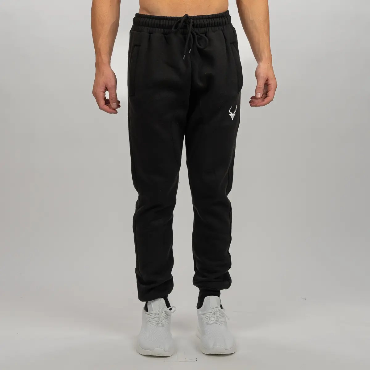 Slim Fit Sweatpants - Color - Black / White Logo