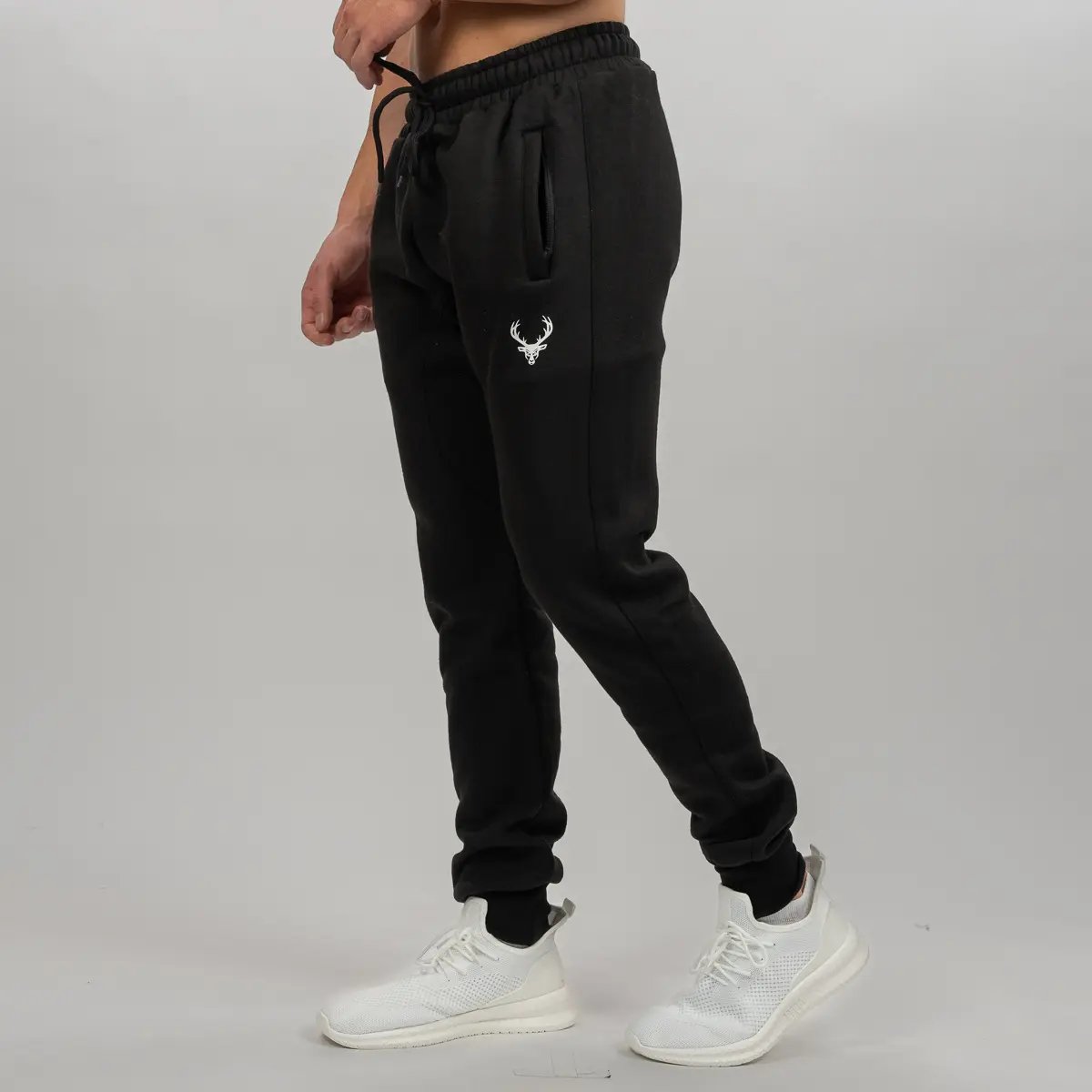 Image of Slim Fit Sweatpants - Color - Black / White Logo