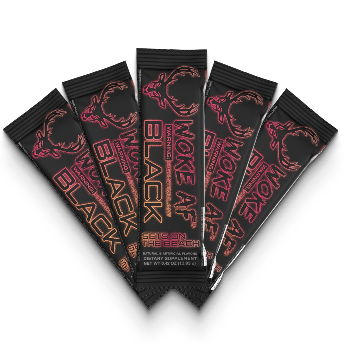 Image of WOKE AF BLACK Series Stick Packs - Flavor - Sets On The Beach (Orange/Cranberry/Peach) - 6 / 12
