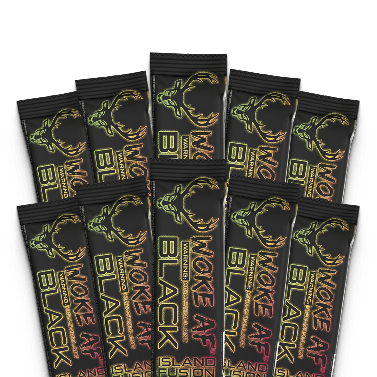 Image of WOKE AF BLACK Series Stick Packs - Flavor - Island Fusion (Strawberry, Pineapple, Lime)