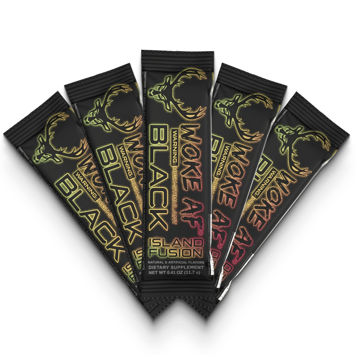 Image of WOKE AF BLACK Series Stick Packs - Flavor - Island Fusion (Strawberry, Pineapple, Lime)