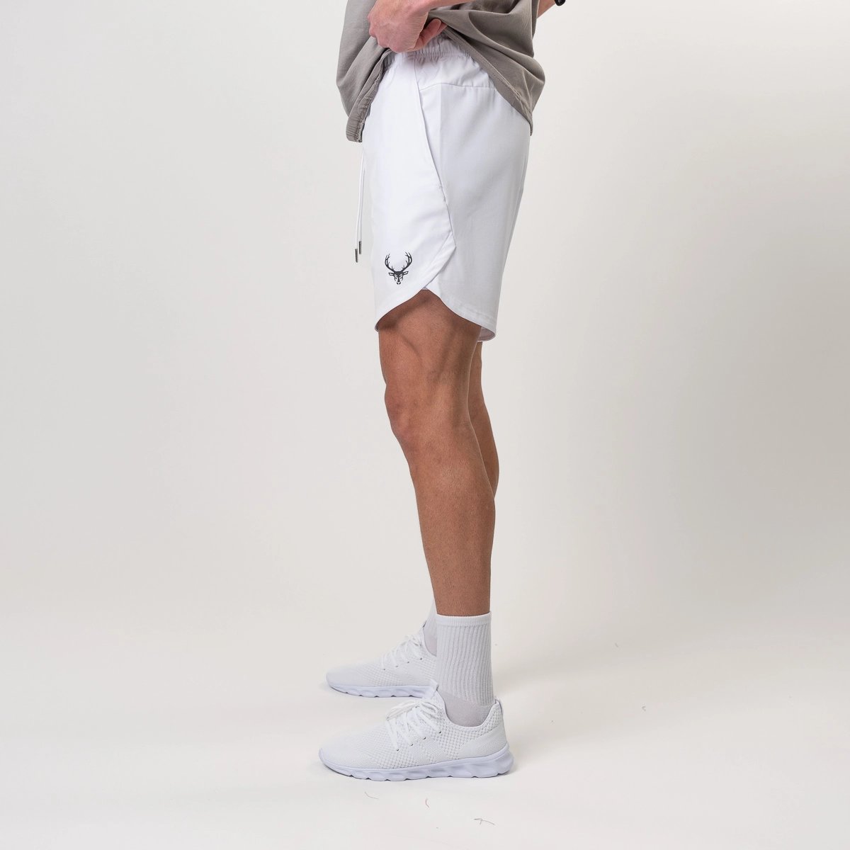 Image of Liner Shorts | Last Chance! - Color - White / Black Logo - 3 / 4