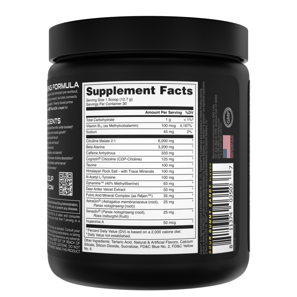Image of BAMF BLACK - High Stimulant Nootropic Pre-Workout - Flavor - Candy Shop (Sour Gummy)