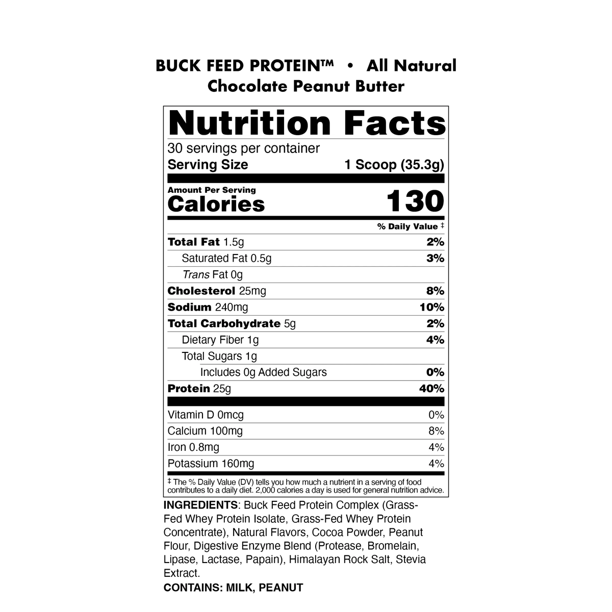 Image of Buck Feed All-Natural Protein - Flavor - Chocolate Peanut Butter