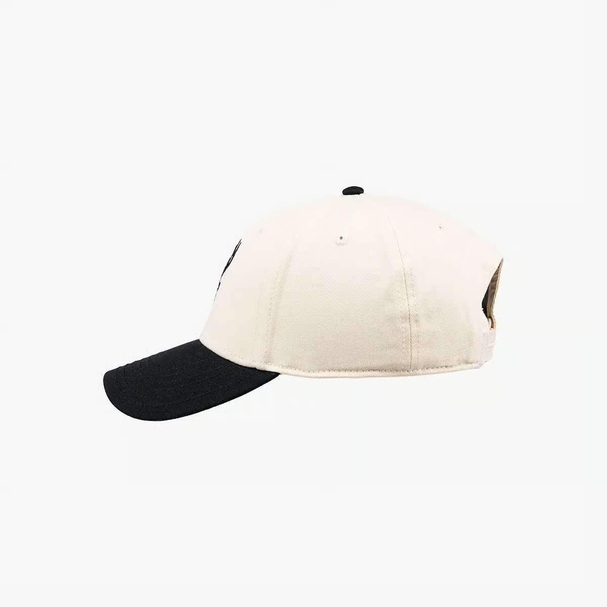 Image of Baseball Snapback - Mid profile - Color - Beige Body / Black Brim | Black Logo