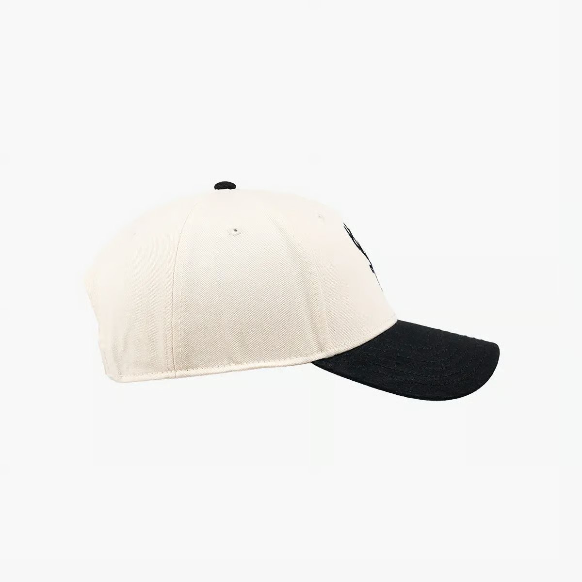 Image of Baseball Snapback - Mid profile - Color - Beige Body / Black Brim | Black Logo