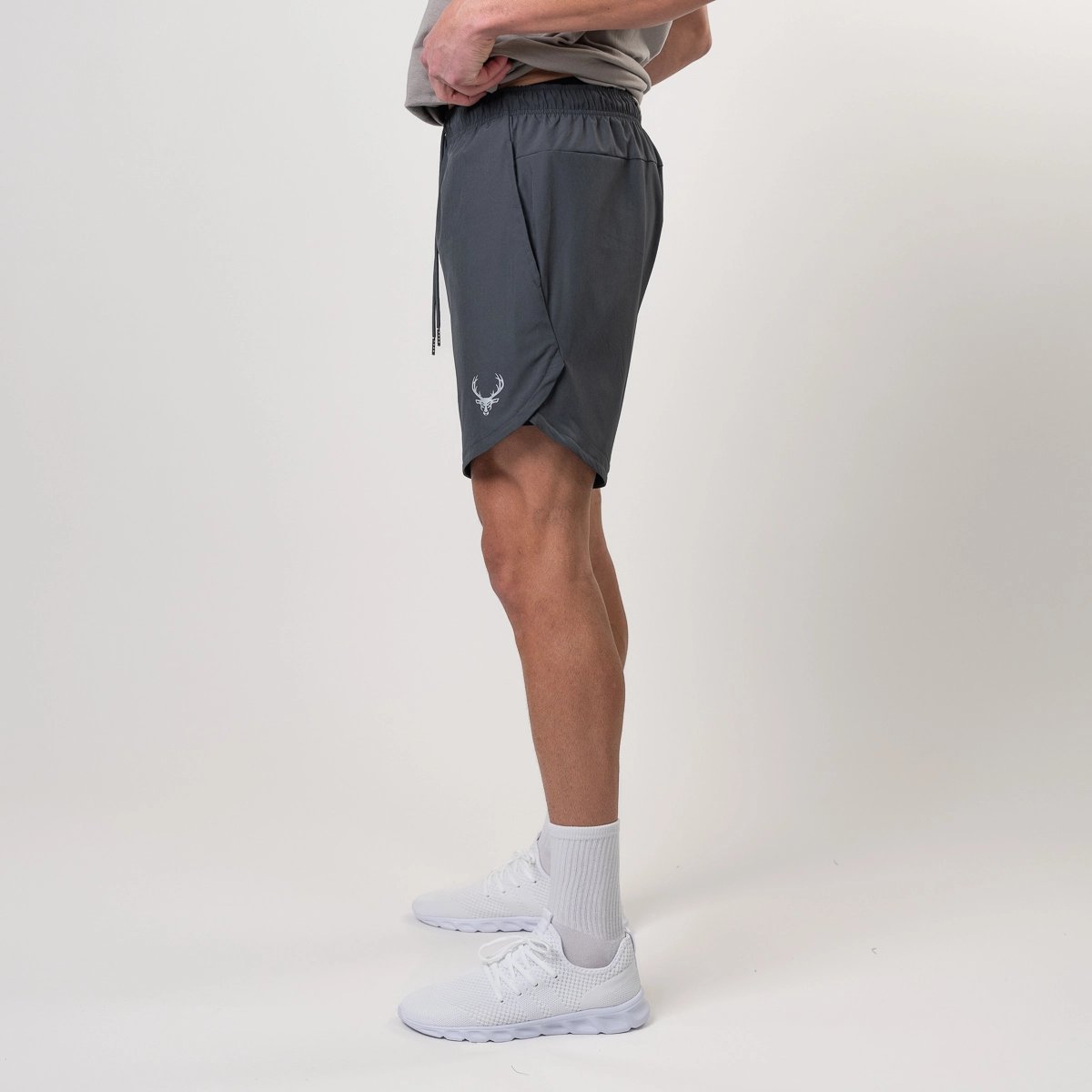 Image of Liner Shorts - Color - Dark Gray / Silver Logo