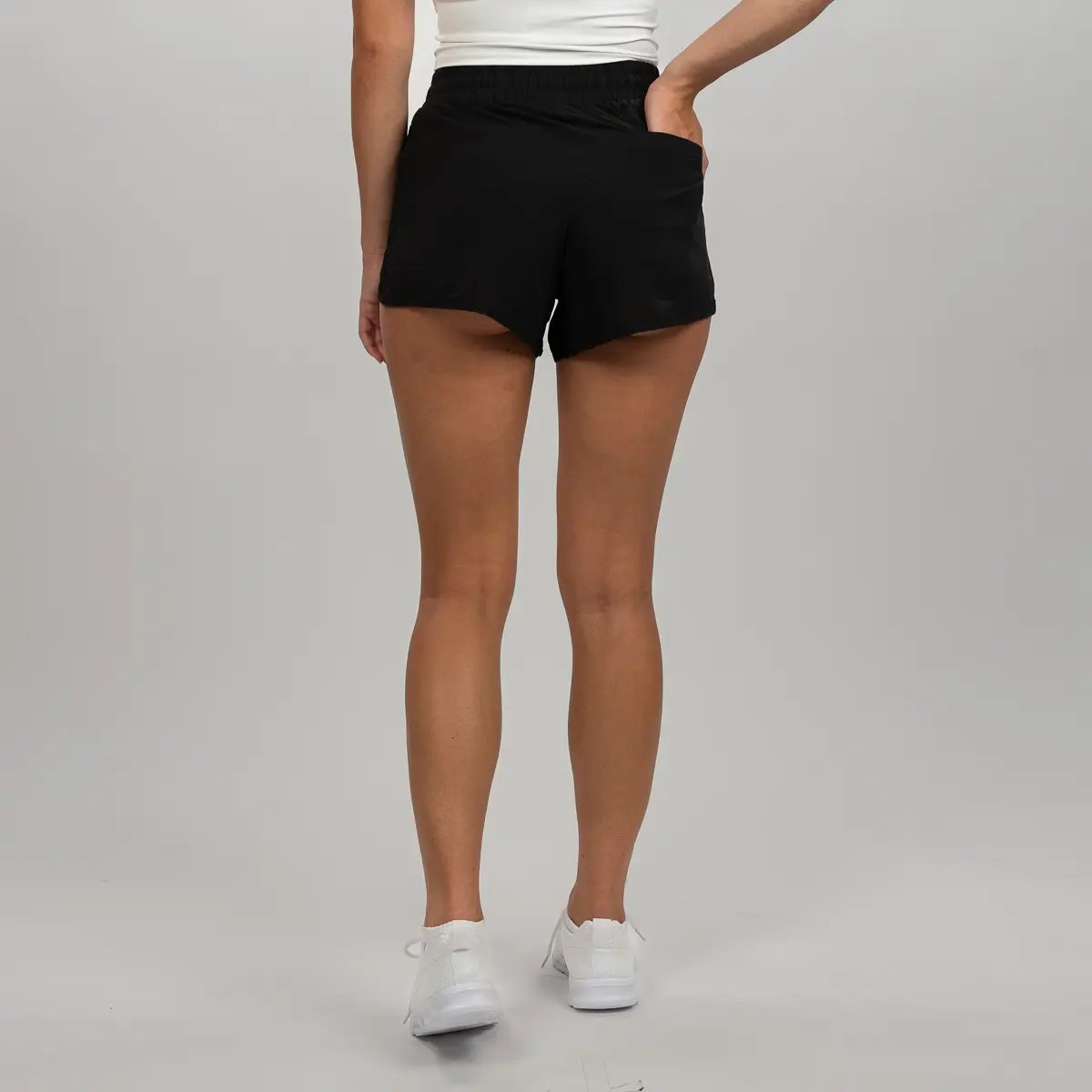 Image of Lounge Shorts - Color - Black / Silver Logo - 3 / 4
