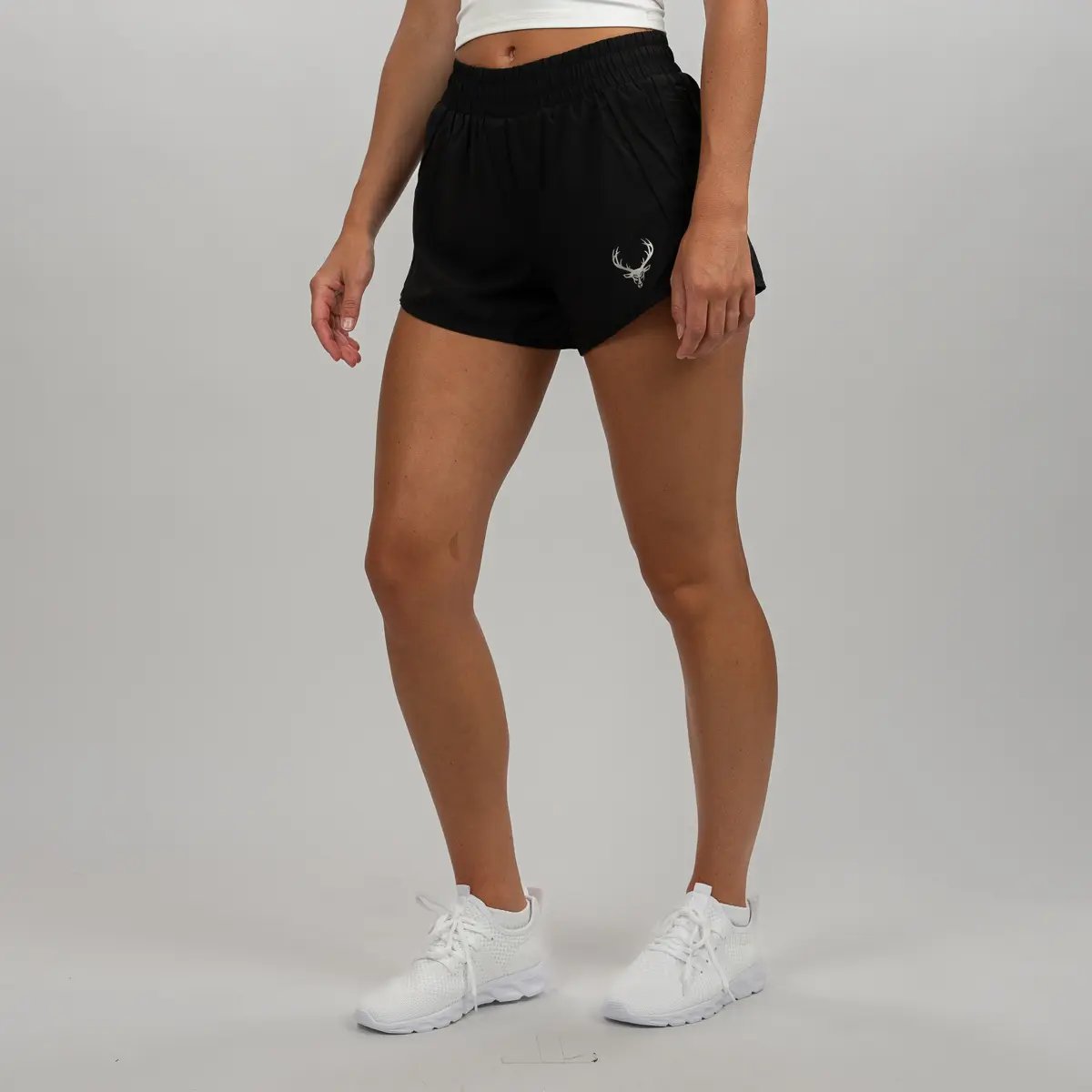 Image of Lounge Shorts - Color - Black / Silver Logo - 2 / 4