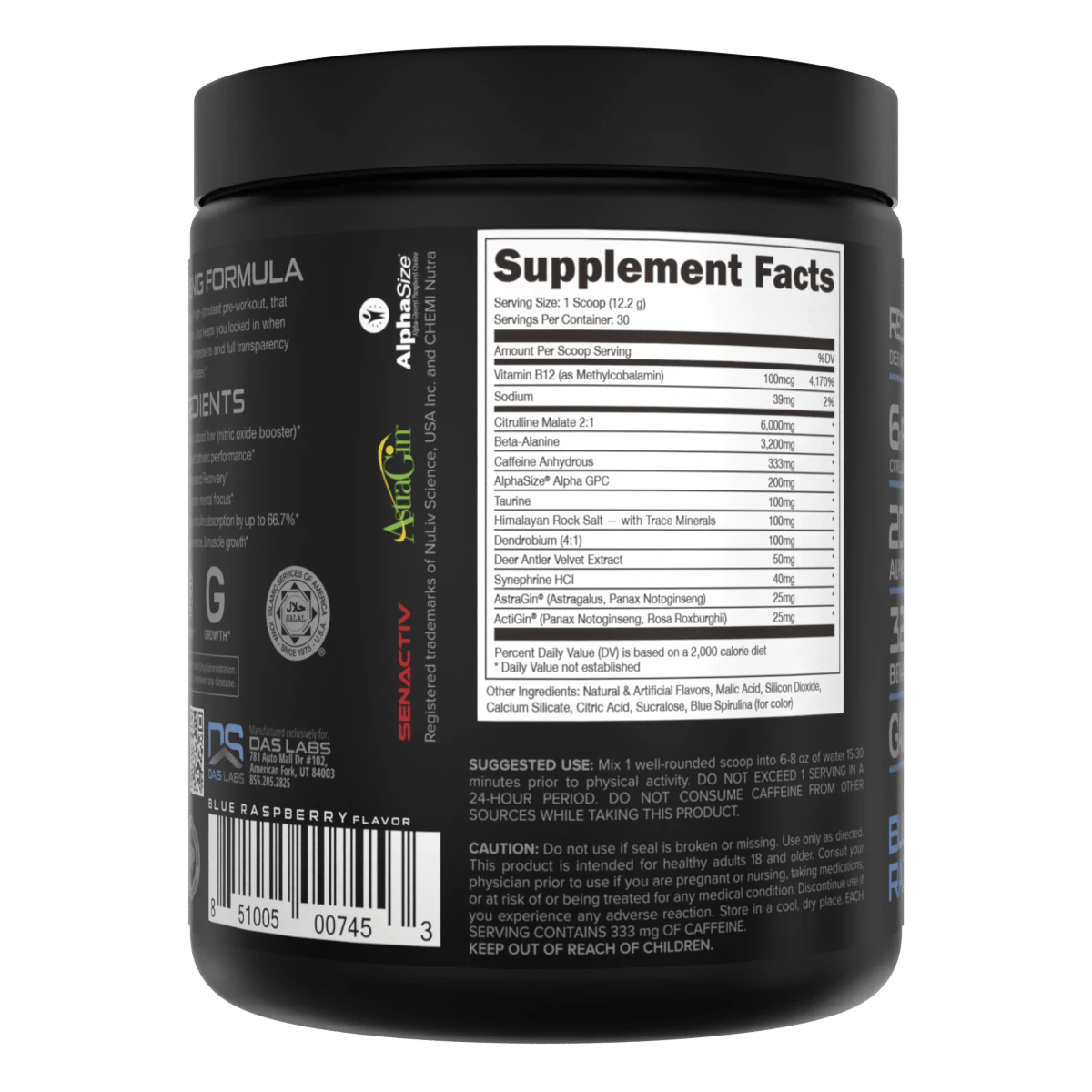 Image of Woke AF - High Stimulant Pre-Workout - Flavor - Blue Raz (Blue Raspberry)