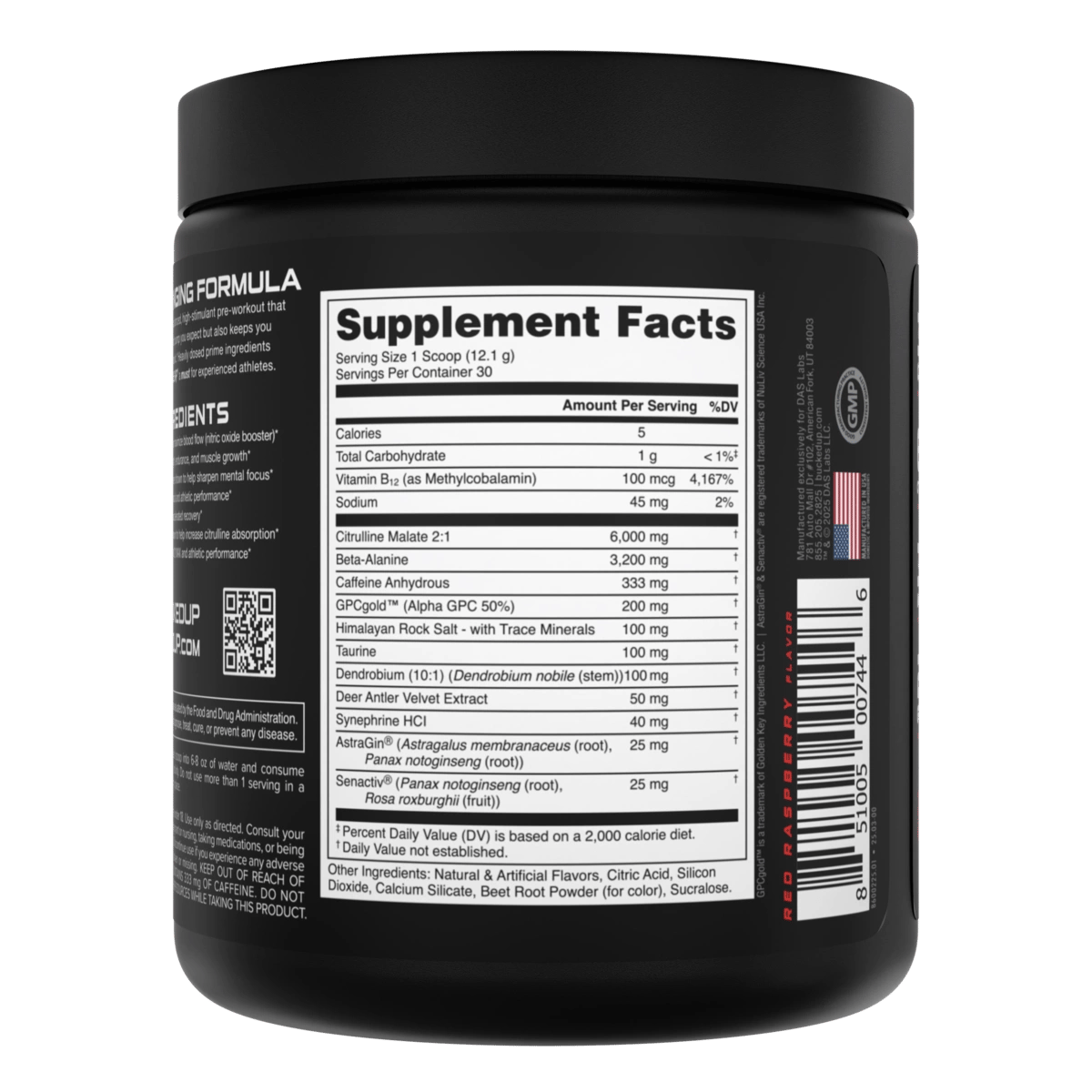 Image of Woke AF - High Stimulant Pre-Workout - Flavor - Blood Raz (Red Raspberry)