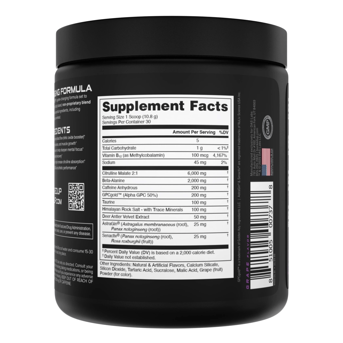 Image of Bucked Up Pre-Workout - Flavor - Grape Gainz - 4 / 5