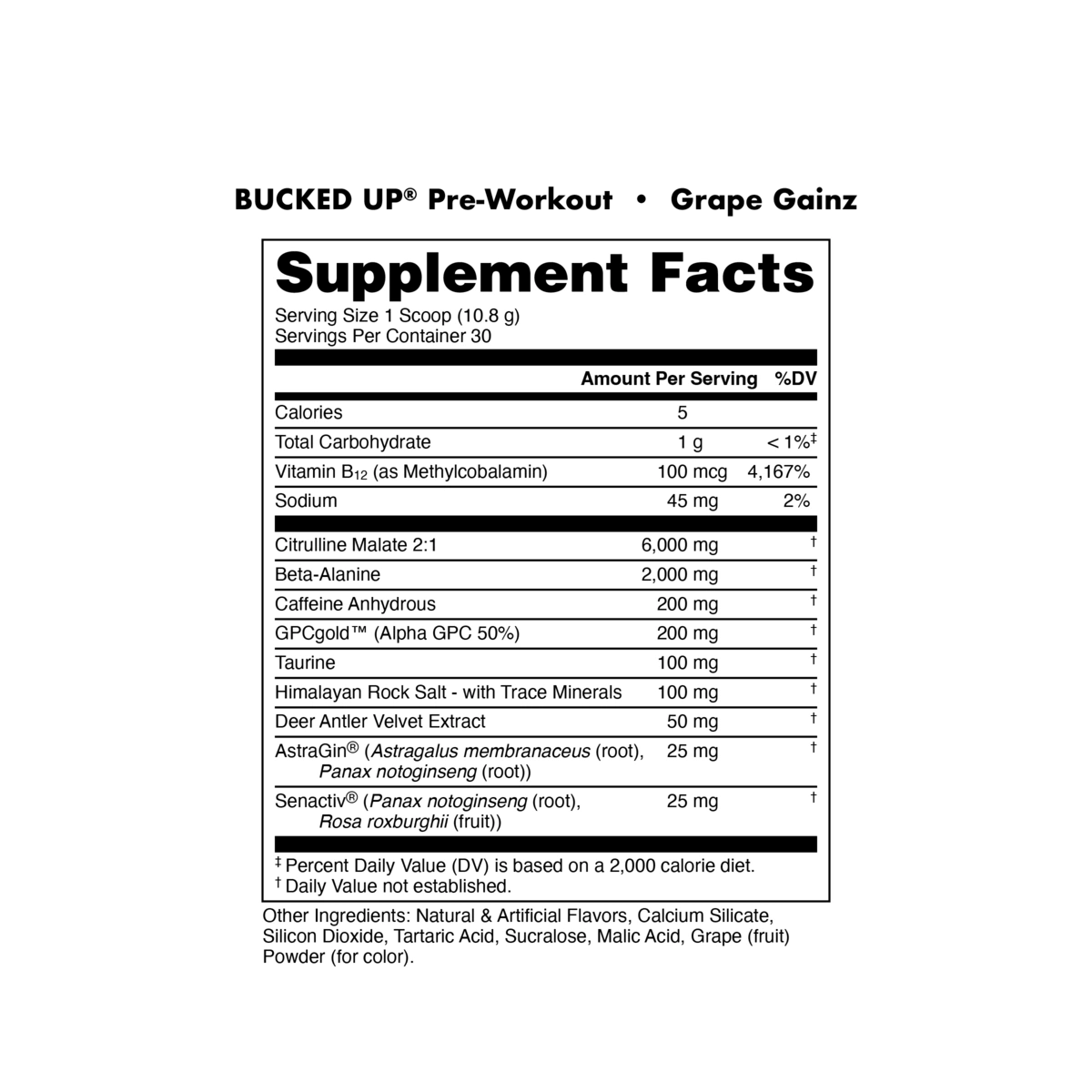 Image of Bucked Up Pre-Workout - Flavor - Grape Gainz - 5 / 5